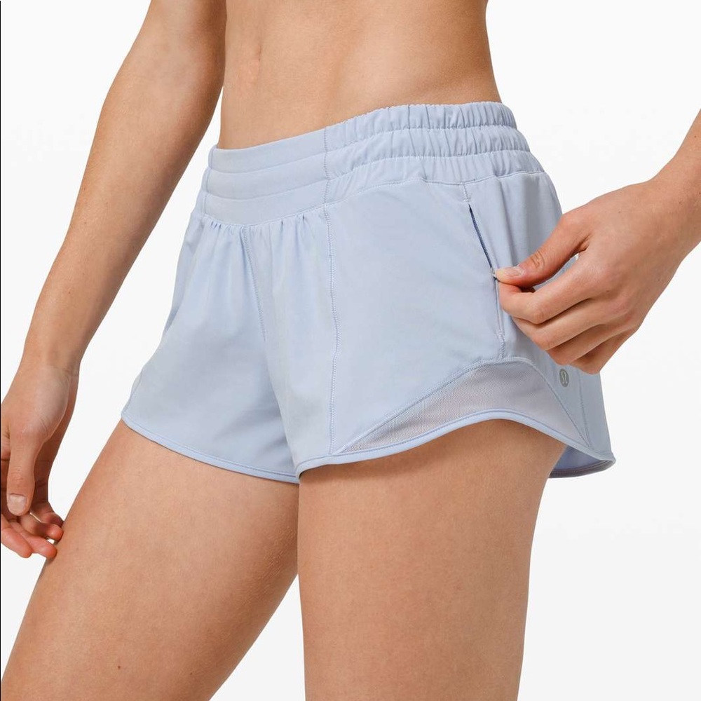 blue linen hotty hot short 2.5